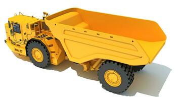 Mining Dump Truck heavy construction machinery 3D rendering on white background photo