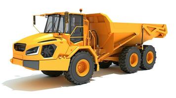 Mining Dump Truck heavy construction machinery 3D rendering on white background photo