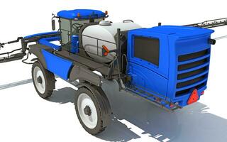 Front Boom Sprayer farm equipment 3D rendering on white background photo