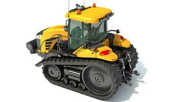 Farm Tractor 3D rendering on white background photo