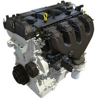 Car Engine 3D rendering on white background photo