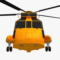 Helicopter 3D rendering on white background photo