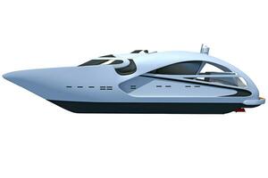 Luxury Yacht 3D rendering on white background photo