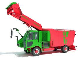 Fodder Mixing Wagon Truck 3D rendering on white background photo