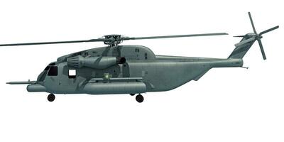 Helicopter 3D rendering on white background photo