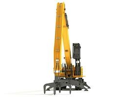 Material Handler heavy construction machinery 3D rendering on white background photo