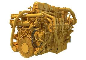 Marine Propulsion Engine 3D rendering on white background photo