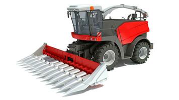 Combine Harvester 3D rendering on white background photo