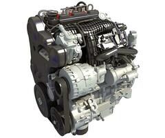 Car Engine 3D rendering on white background photo