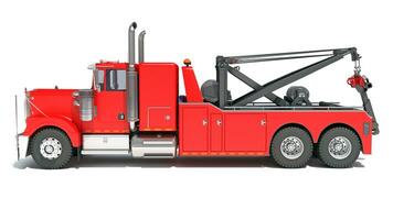 Recovery Service Tow Truck 3D rendering on white background photo