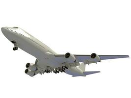 Aircraft 3D rendering airplane on white background photo