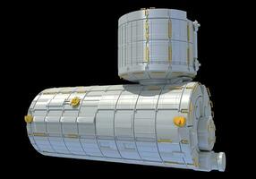 Service Module of ISS International Space Station 3D rendering on black background photo