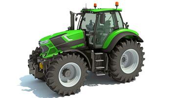 Farm Tractor 3D rendering on white background photo