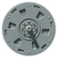 Engine Flywheel 3D rendering on white background photo