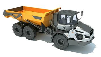 Articulated Mining Truck 3D rendering on white background photo