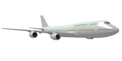 Aircraft 3D rendering airplane on white background photo