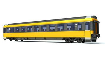 Passenger Train 3D rendering on white background photo