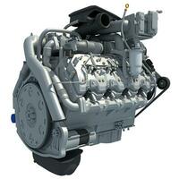 V8 Car Engine 3D rendering on white background photo