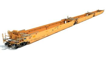 Railroad Double Stack Car 3D rendering on white background photo