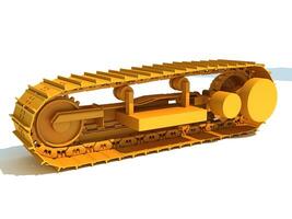 Excavator Track 3D rendering on white background photo