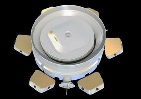 Service Module of ISS International Space Station 3D rendering on black background photo