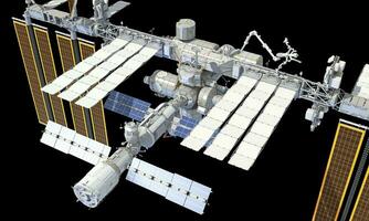 International Space Station ISS 3D rendering on black background photo
