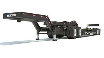 Low Loader Platform Trailer 3D rendering on white background photo