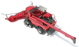 Farm Combine Harvester 3D rendering on white background photo