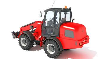 Telescopic Wheel Loader 3D rendering on white background photo