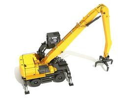 Material Handler heavy construction machinery 3D rendering on white background photo