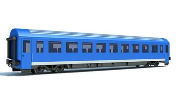 Passenger Train 3D rendering on white background photo