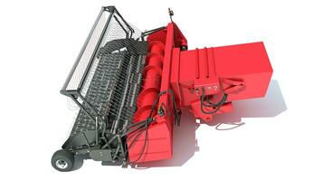 Combine Harvester Threshing Header 3D rendering on white background photo