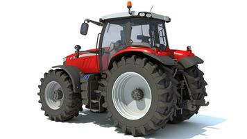 3D rendering of Farm Tractor model on white background photo