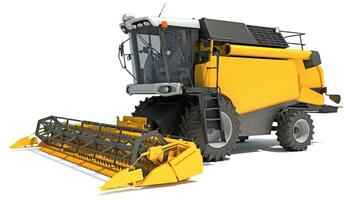 Combine Harvester 3D rendering on white background photo