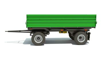 Farm Trailer 3D rendering on white background photo