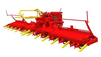 Combine Harvester Threshing Header 3D rendering on white background photo