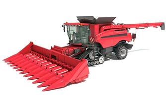 Farm Combine Harvester 3D rendering on white background photo