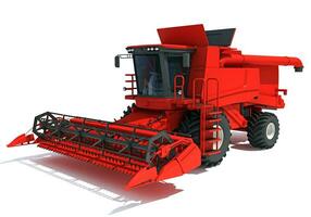 Farm Combine Harvester 3D rendering on white background photo