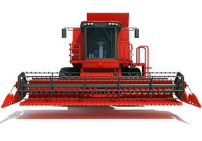 Farm Combine Harvester 3D rendering on white background photo