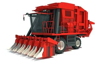 Cotton Picker Harvester farm equipment 3D rendering on white background photo