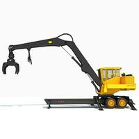 Forest Machine Loader 3D rendering on white background photo