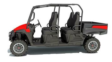 UTV Utility Vehicle 3D rendering on white background photo