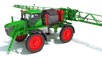 Self Propelled Farm Sprayer 3D rendering on white background photo