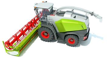 Combine Harvester farm equipment 3D rendering on white background photo