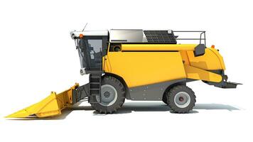 Farm Combine Harvester 3D rendering on white background photo