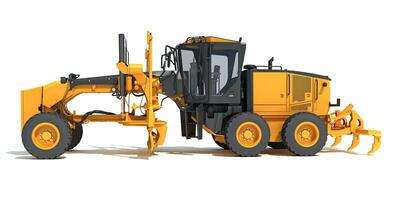 Motor Grader heavy construction machinery 3D rendering on white background photo