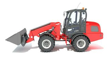 Telehandler heavy construction machinery 3D rendering on white background photo