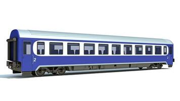 Passenger Train 3D rendering on white background photo