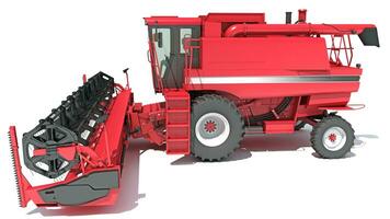 Farm Combine Harvester 3D rendering on white background photo