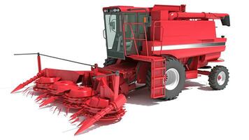 Farm Combine Harvester 3D rendering on white background photo